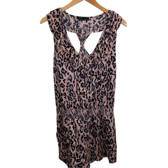 BCBGMaxAzria Leopard Print Racerback Romper - Picture 1 of 8